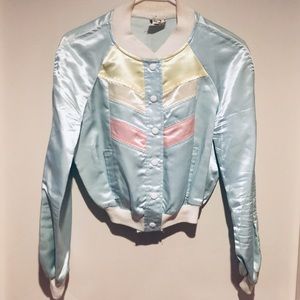 Rare Vtg Retro Bomber Jacket 🌈